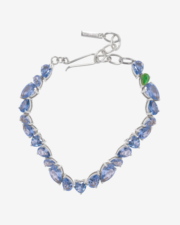 Completedworks - Women's Emerald Zirconia and Synthetic Blue Spinel Recycled Silver Bracelet - (Silver)