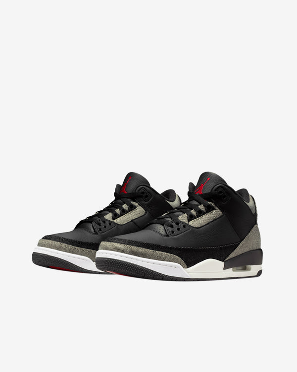 Nike - Levi's Men's Air Jordan 3 Sneakers - (Denim/Black/Gym Red)