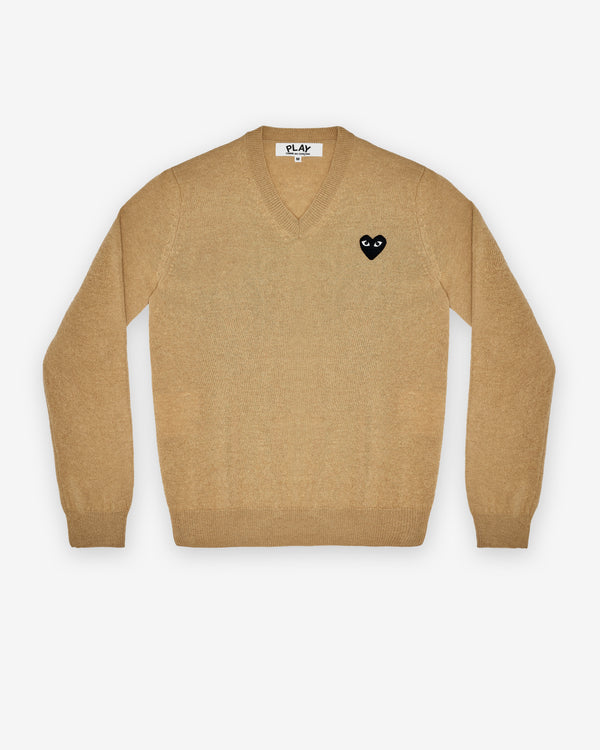 Play Comme des Garçons - Black V Neck Sweater - (Beige)