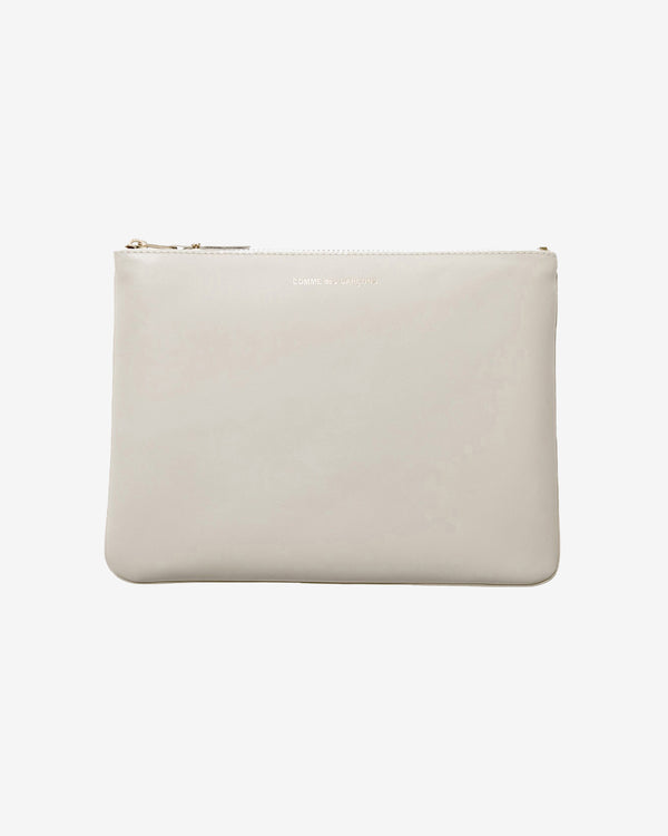 CDG Wallet - Classic Leather Zip Pouch - (Off-White SA5100)