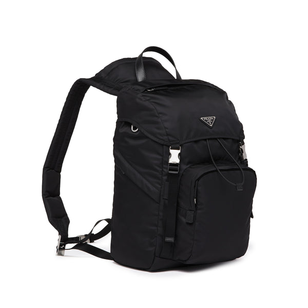 Prada - Men's Re-Nylon and Saffiano Leather Backpack - (Black)
