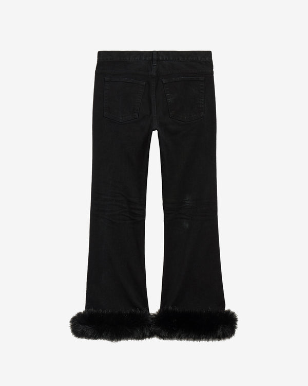 Balenciaga - Women's Fur Trim Flared Capri Pants - (Pitch Black)