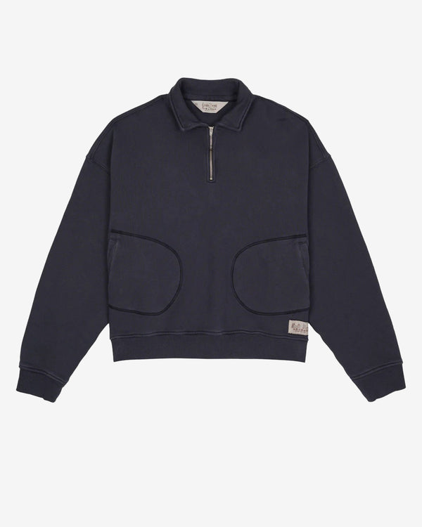 Brain Dead - Men's Half Zip Collared Sweatshirt - (Black)