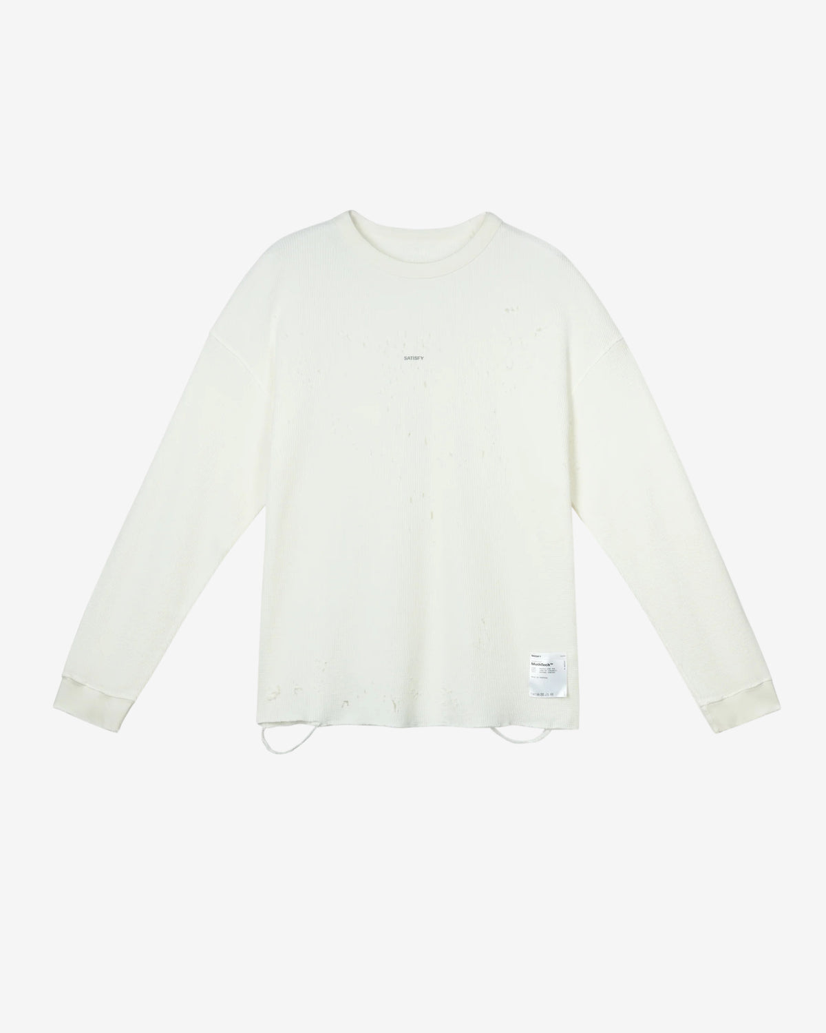Satisfy - Men's Mothtech Waffle Long Tee - (Off White) view 1, Click to Zoom in