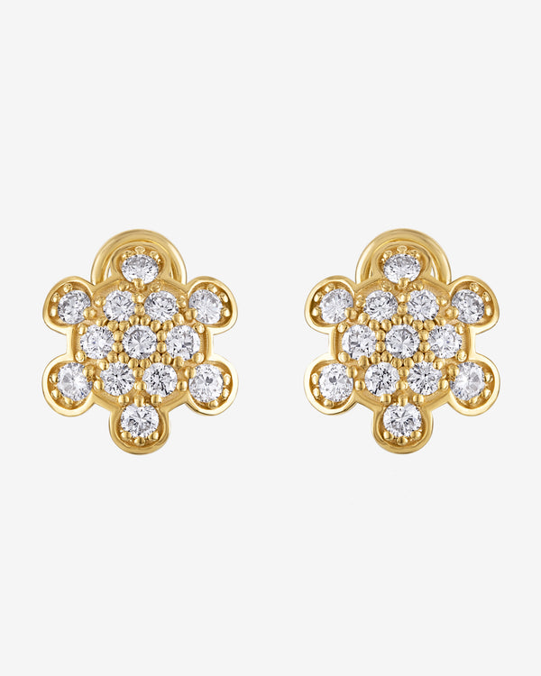 Mindi Mond - Women's Turtle Pave Stud Earrings - (Yellow Gold)