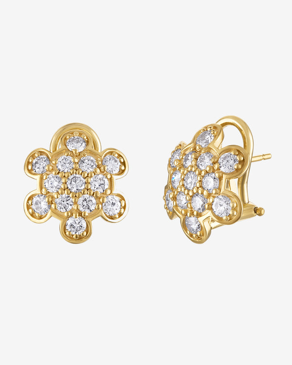Mindi Mond - Women's Turtle Pave Stud Earrings - (Yellow Gold)