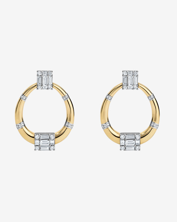 Mindi Mond - Women's Clarity Polished Gold Doorknocker Earrings - (Yellow Gold)