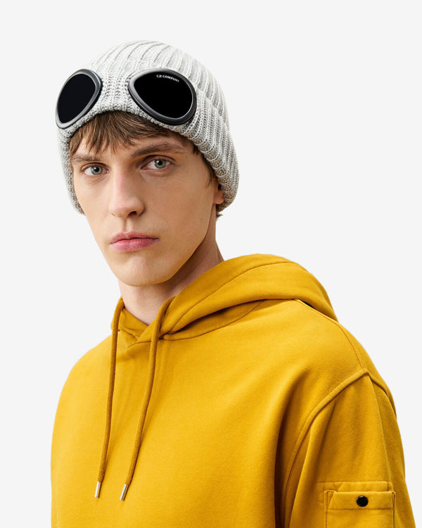 C.P. Company - Men's Extrafine Merino Wool Goggle Beanie - (Moon Melange)