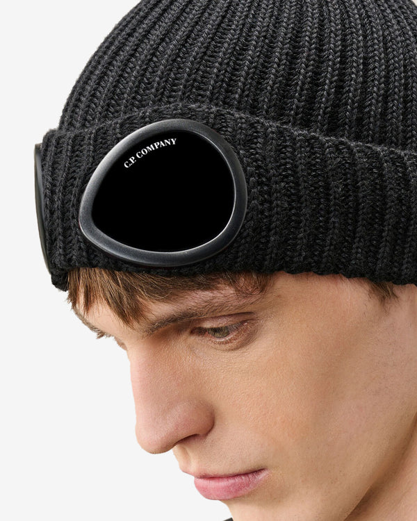 C.P. Company - Men's Extrafine Merino Wool Goggle Beanie - (Black)
