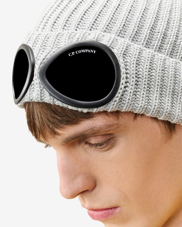 C.P. Company - Men's Extrafine Merino Wool Goggle Beanie - (Moon Melange)