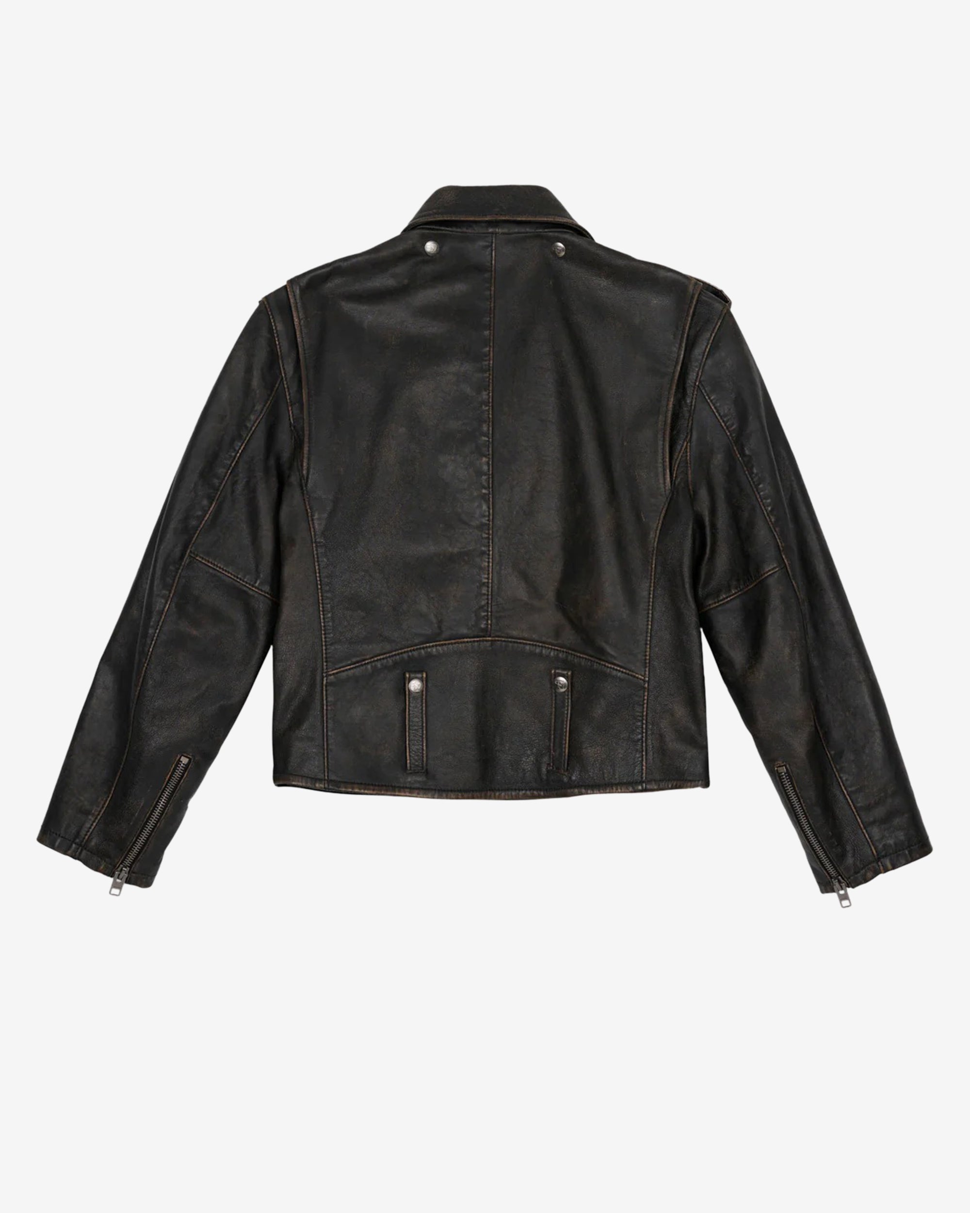 Brain Dead - Men's Coach Leather Biker Jacket - (Black) view 2, Click to Zoom in