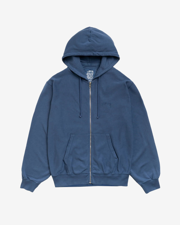 Stüssy - Men's Lightweight Terry Zip Hoodie - (Blue)