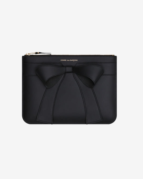 CDG Wallet - Big Bow Zip Pouch - (Black SA5100BB)