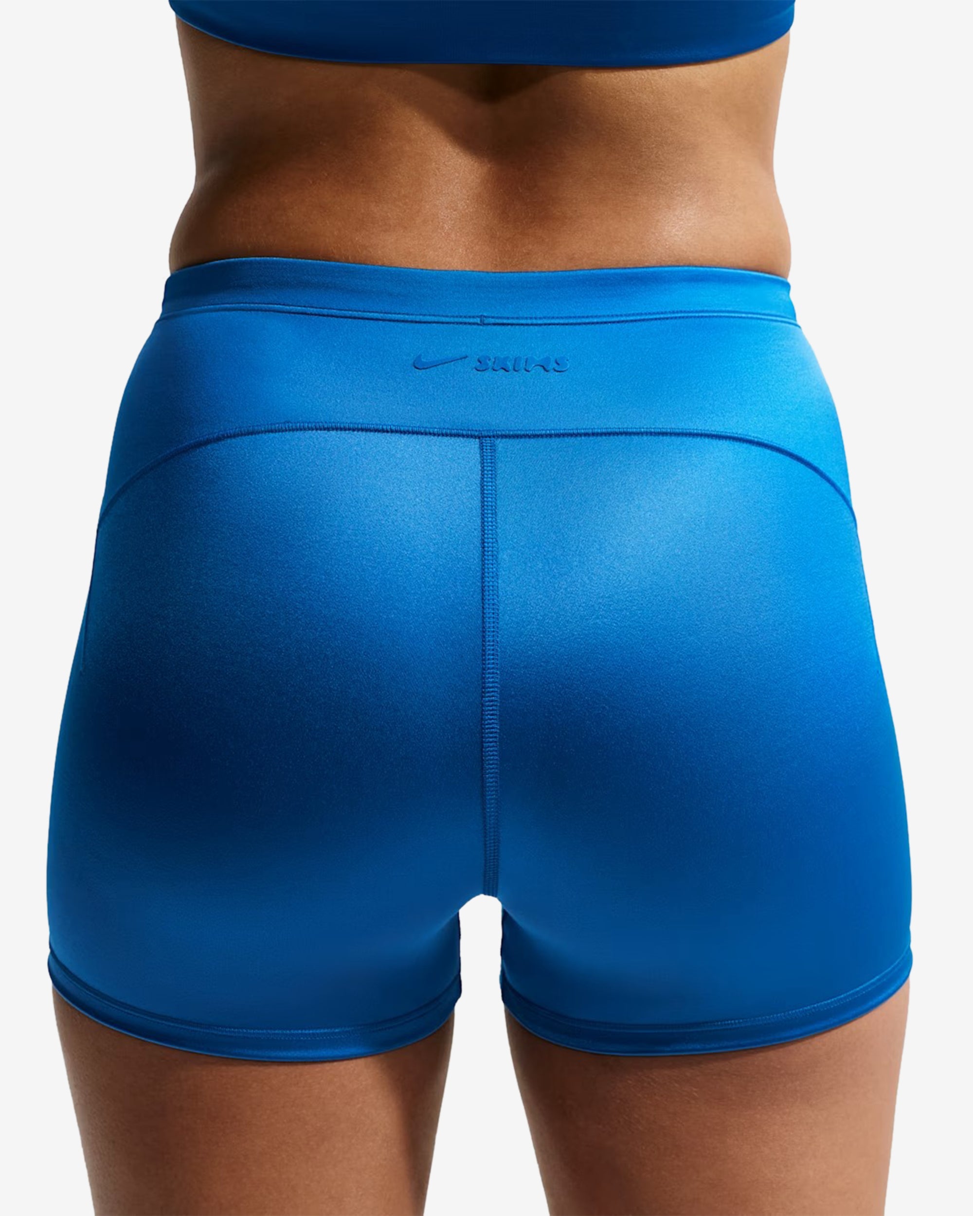 NikeSKIMS - Women's Mid-Rise 2" Satin Shine Boyshorts with Drawcord - (Cobalt) view 4, Click to Zoom in