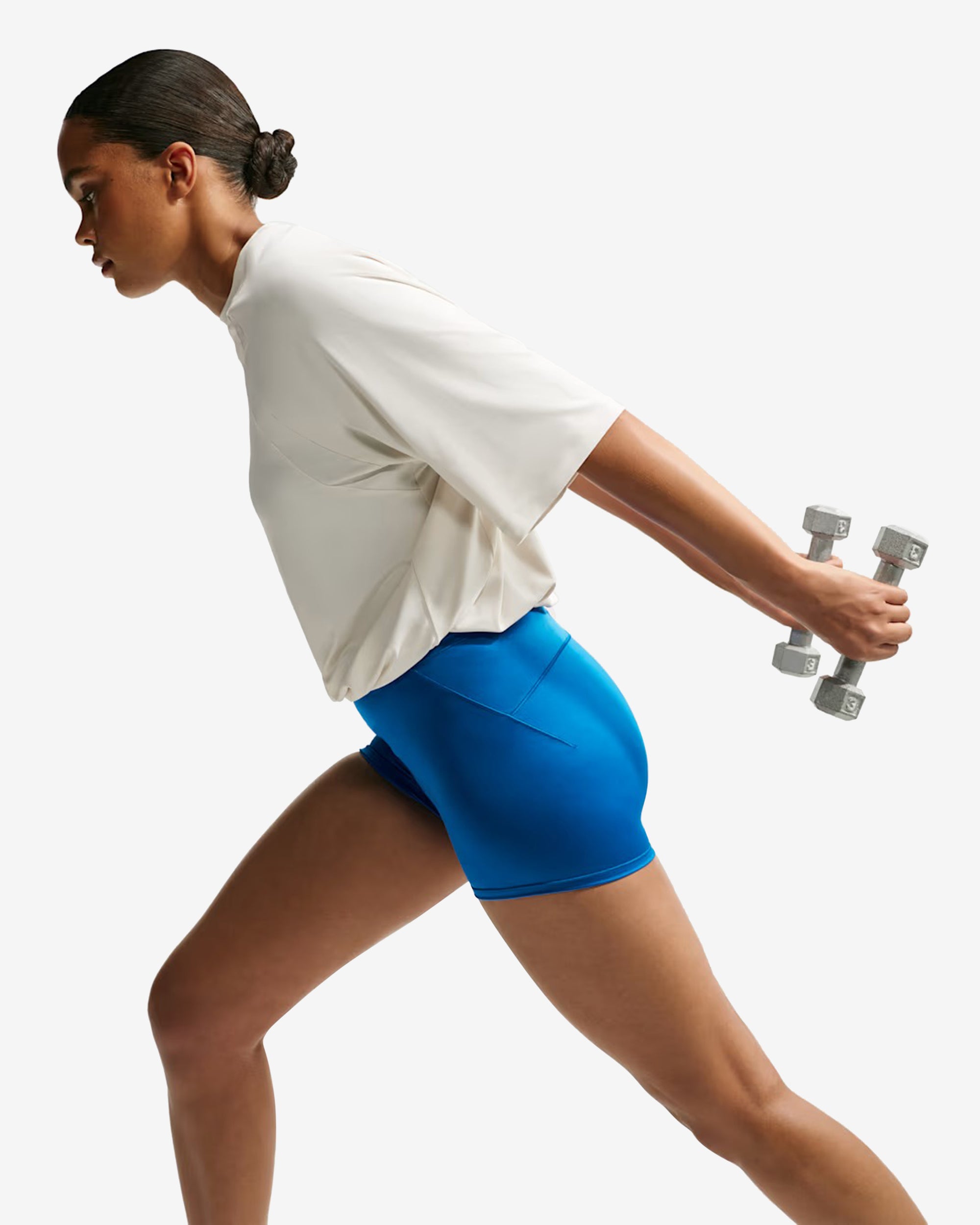 NikeSKIMS - Women's Mid-Rise 2" Satin Shine Boyshorts with Drawcord - (Cobalt) view 5, Click to Zoom in