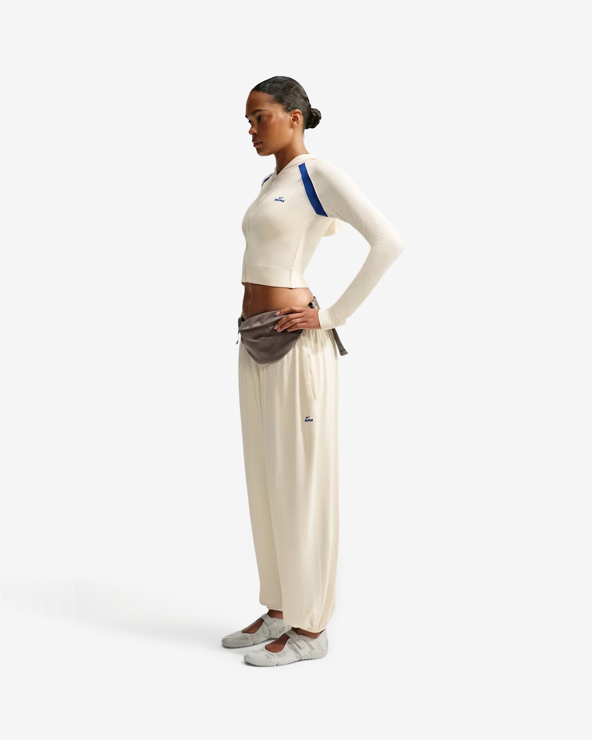 NikeSKIMS - Women's Stretch Knit Pants - (Ivory/Cobalt) view 5, Click to Zoom in