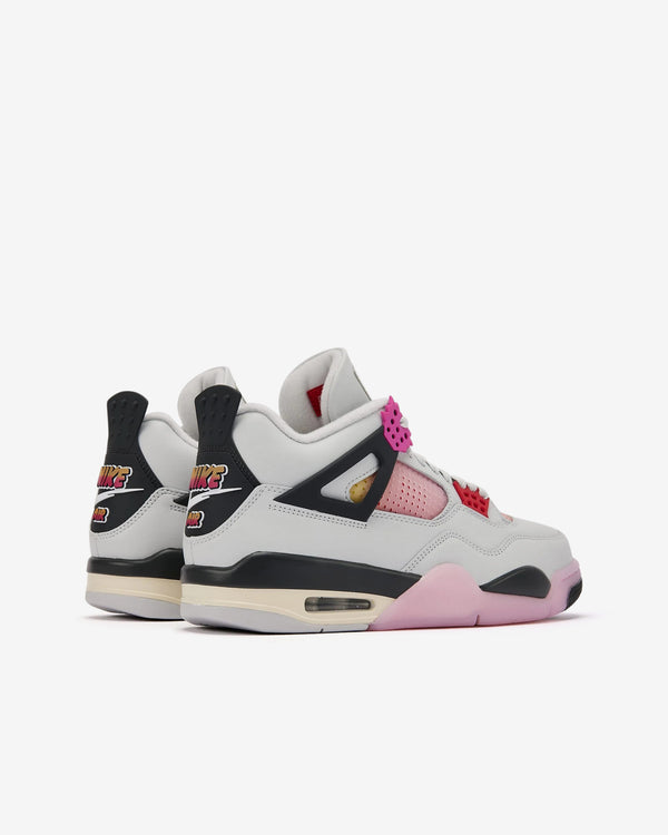 Nike - Men's Air Jordan 4 Retro Comic Sneakers - (Off White/Pink)