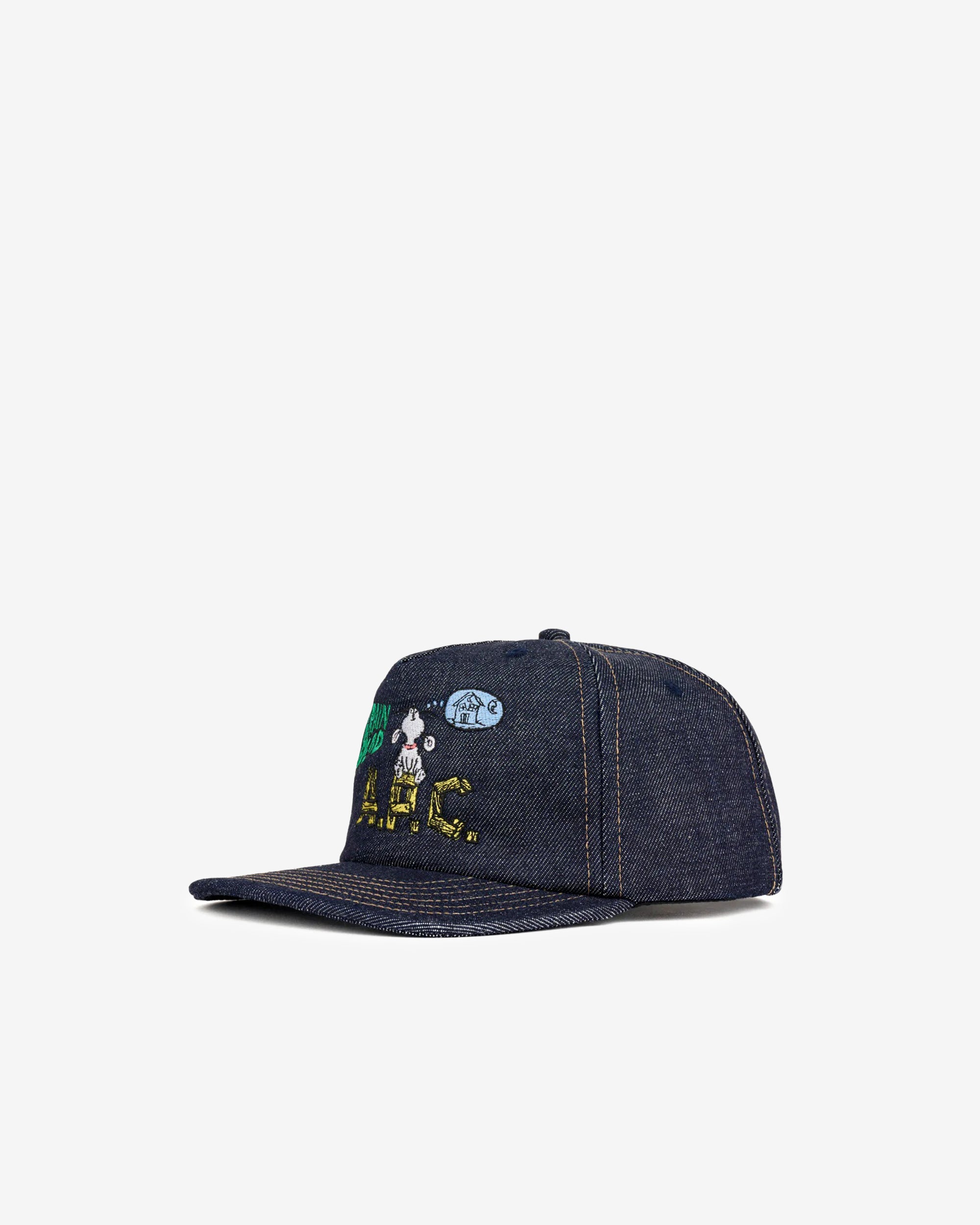 Brain Dead - Men's A.P.C. 5 Panel Hat - (Indigo) view 2, Click to Zoom in