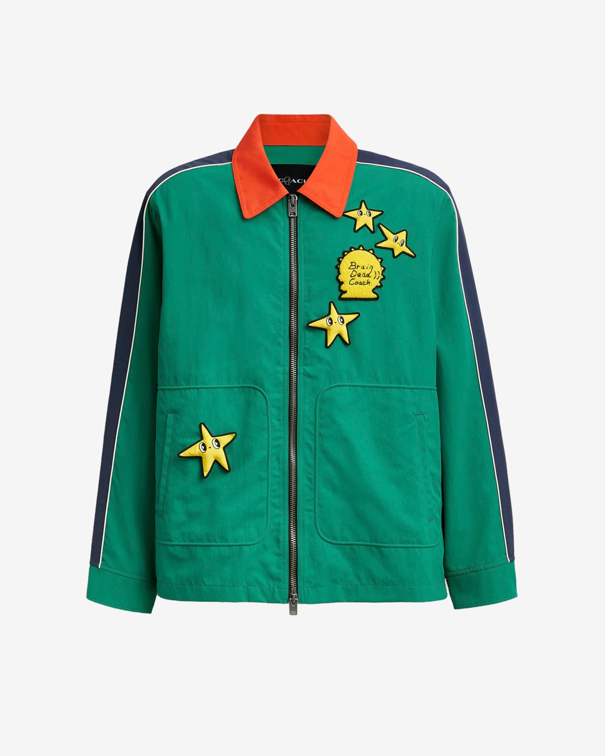Brain Dead - Men's Coach Nylon Racer Jacket - (Green) view 1, Click to Zoom in