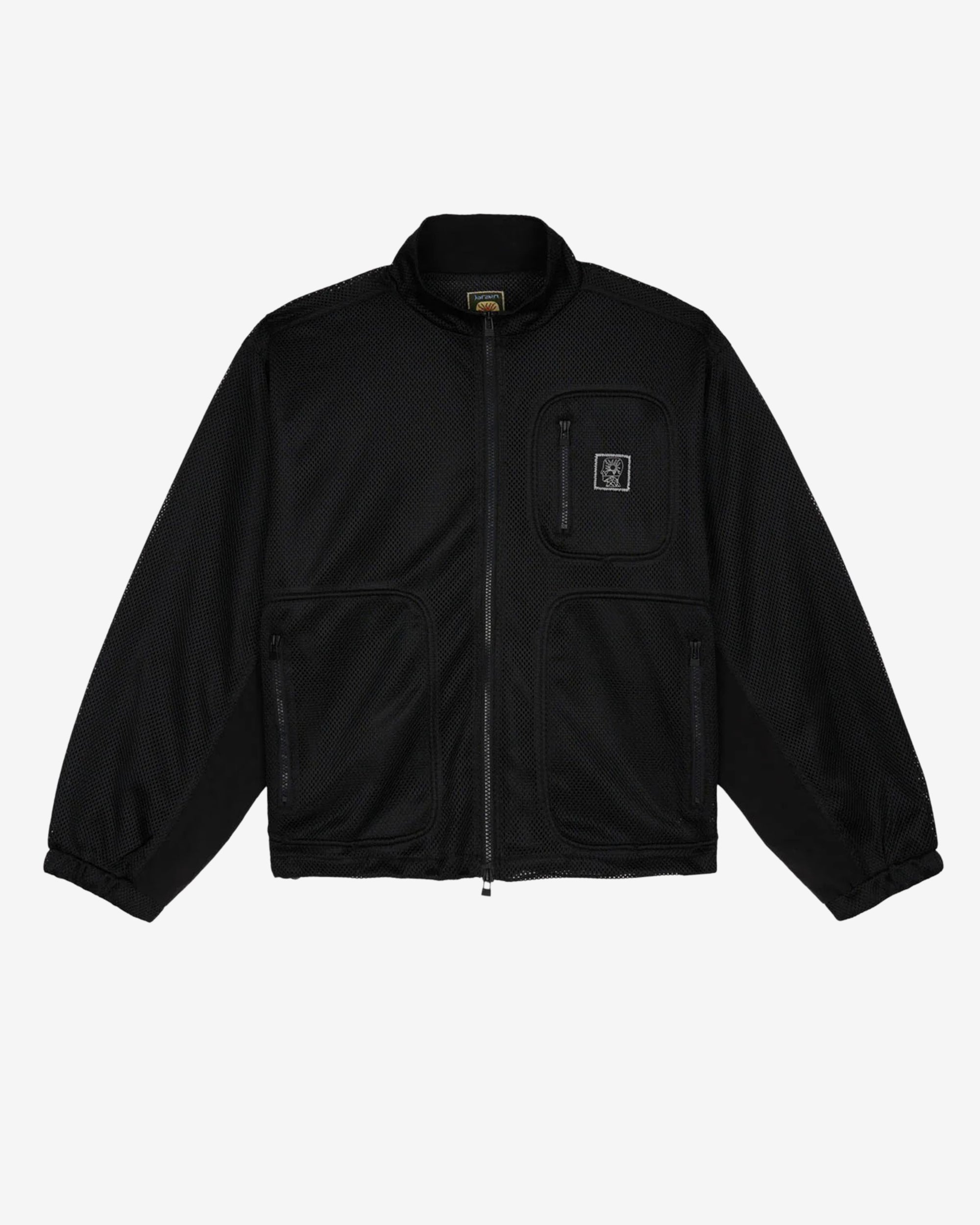 Brain Dead - Men's Equipment Tennis Zip Jacket - (Black Mesh) view 1, Click to Zoom in