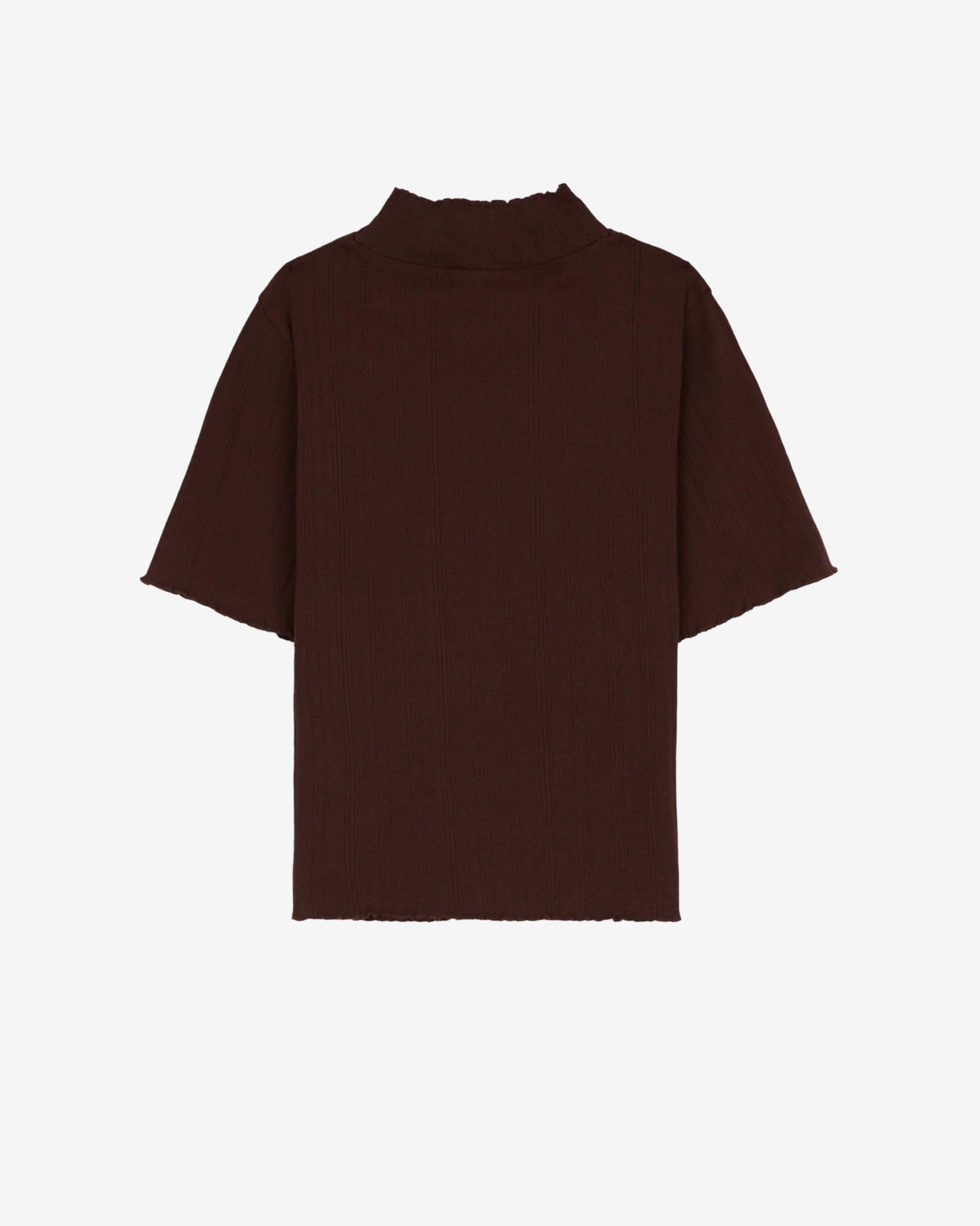 Brain Dead - Women's Coach Pointelle Mockneck Top - (Brown) view 2, Click to Zoom in