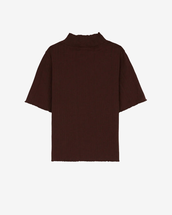 Brain Dead - Women's Coach Pointelle Mockneck Top - (Brown)