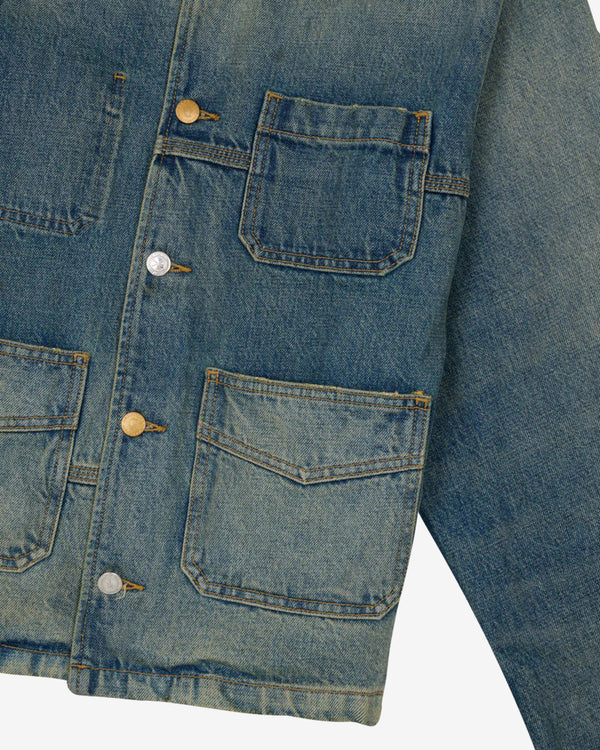 Brain Dead - Men's A.P.C. Selvedge Chore Jacket - (Washed Indigo)