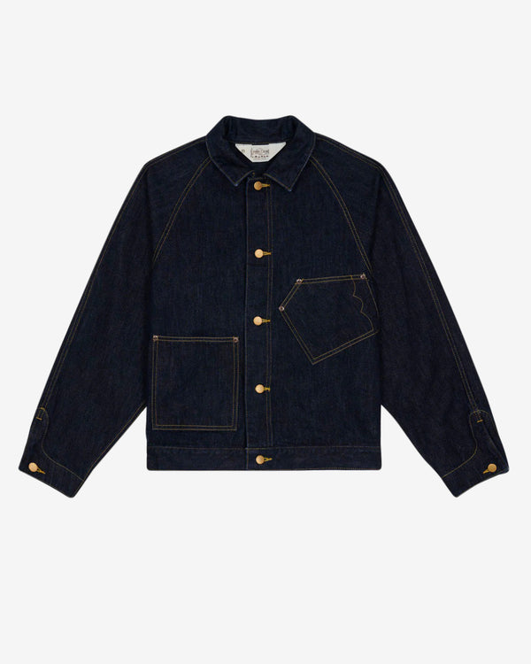 Brain Dead - Men's Denim Cropped Engineer Jacket - (Washed Indigo)