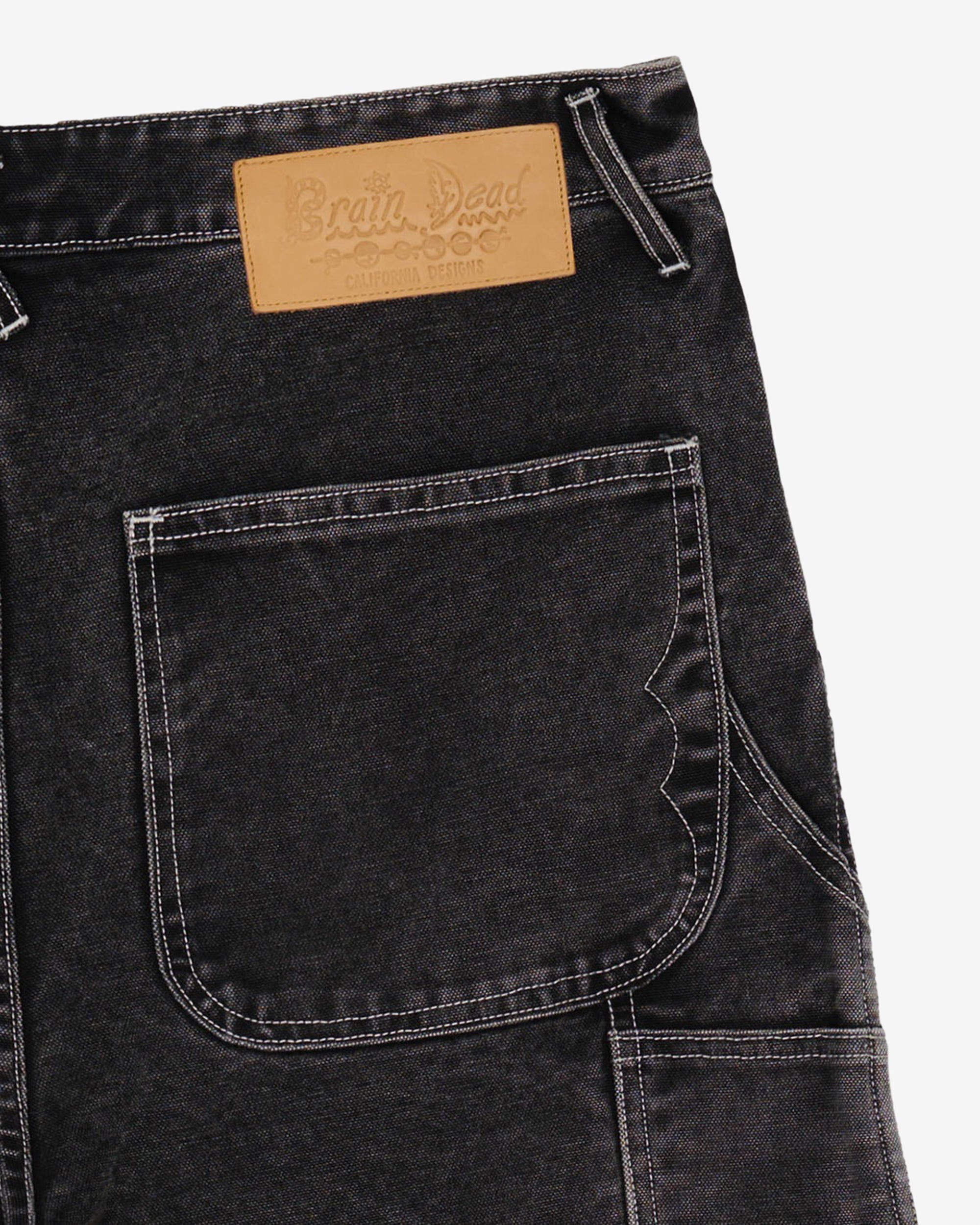 Brain Dead - Men's Type 02 Canvas Pant - (Washed Black) view 5, Click to Zoom in