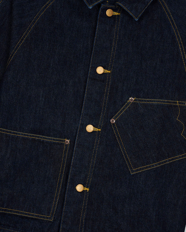 Brain Dead - Men's Denim Cropped Engineer Jacket - (Washed Indigo)