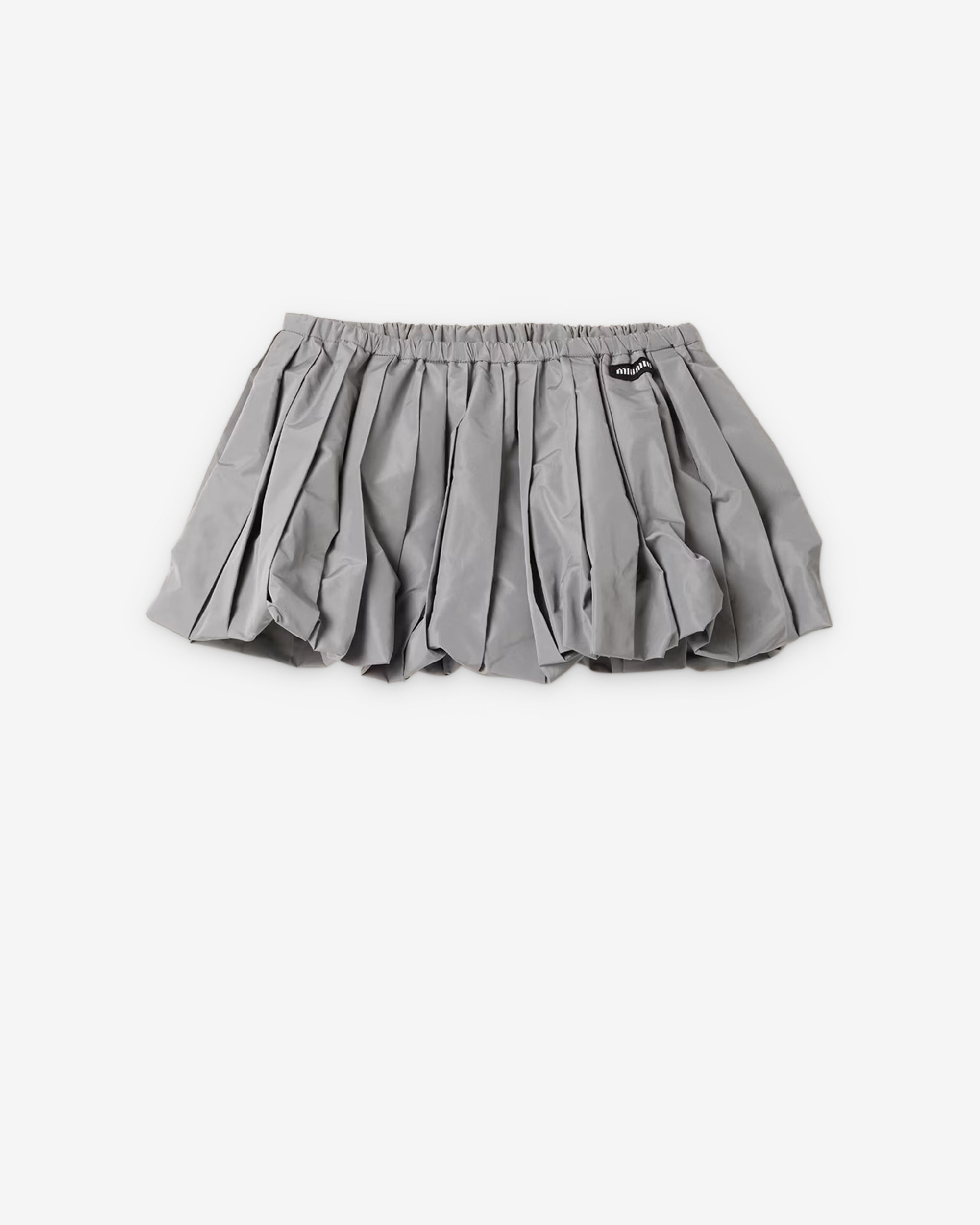 Miu Miu - Women's Technical Fabric Mini Skirt - (Lead Gray) view 1, Click to Zoom in