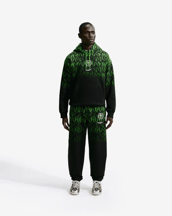 Nike - Men's Slawn X Nigeria Fleece Pullover Hoodie - (Black/Poison Green)
