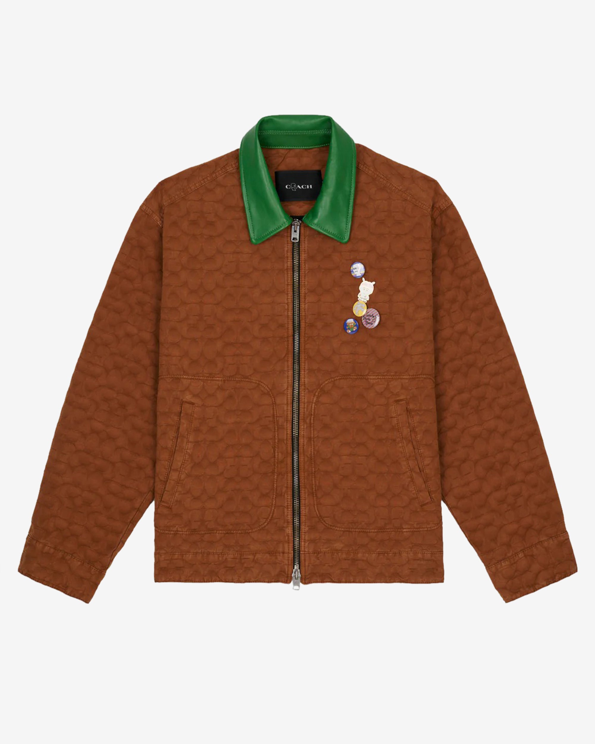 Brain Dead - Men's Coach Zip Front Blouson - (Brown) view 1, Click to Zoom in