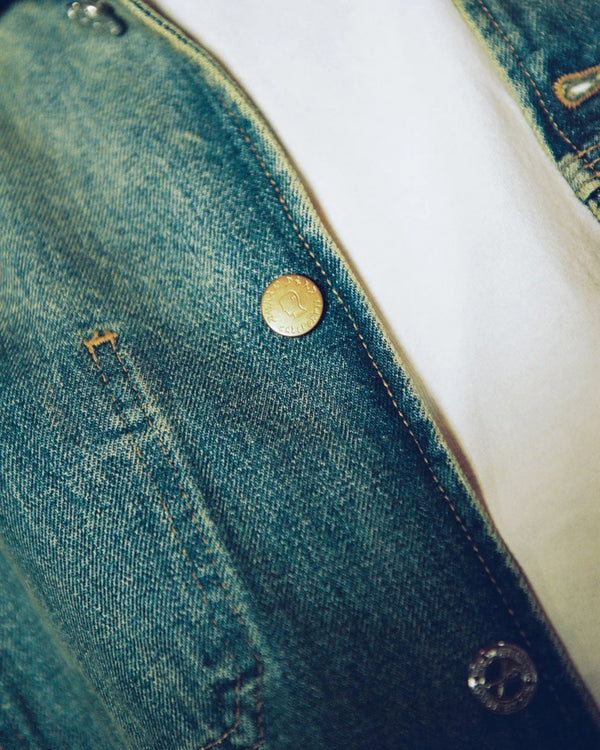 Brain Dead - Men's A.P.C. Selvedge Chore Jacket - (Washed Indigo)