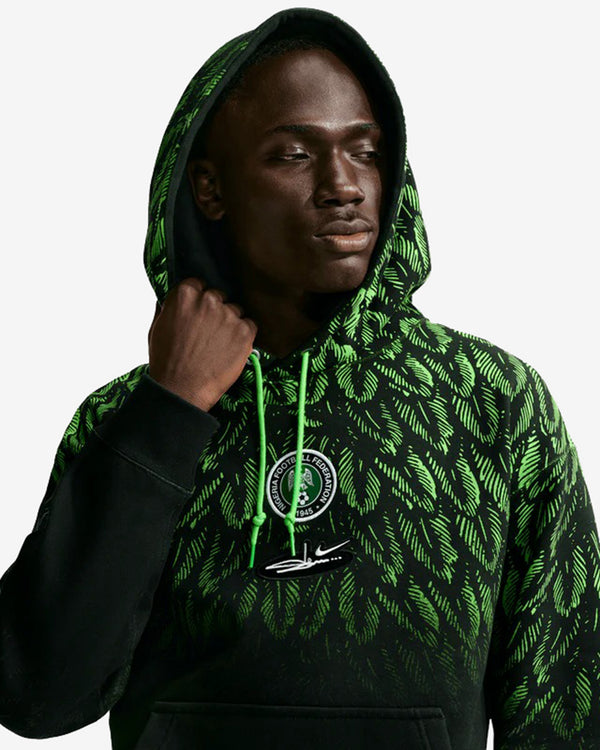 Nike - Men's Slawn X Nigeria Fleece Pullover Hoodie - (Black/Poison Green)