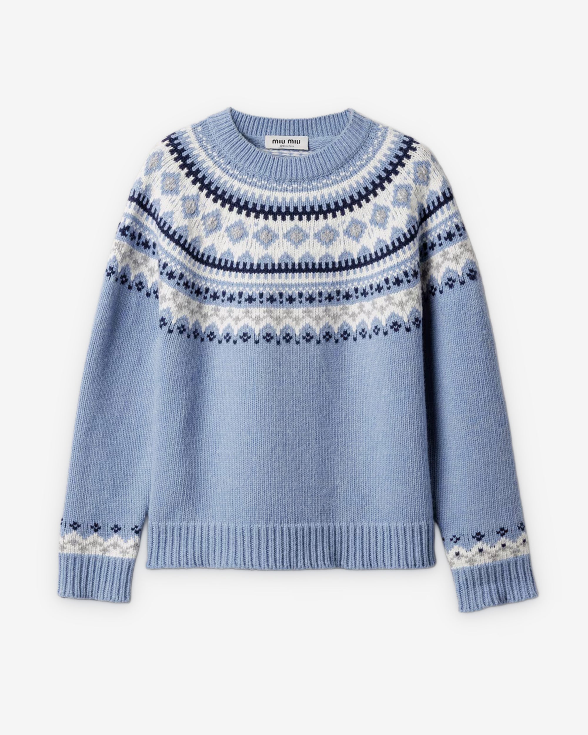 Miu Miu - Women's Wool Crew-neck Sweater - (Sapphire Blue) view 1, Click to Zoom in