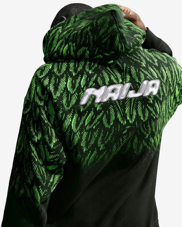 Nike - Men's Slawn X Nigeria Fleece Pullover Hoodie - (Black/Poison Green)