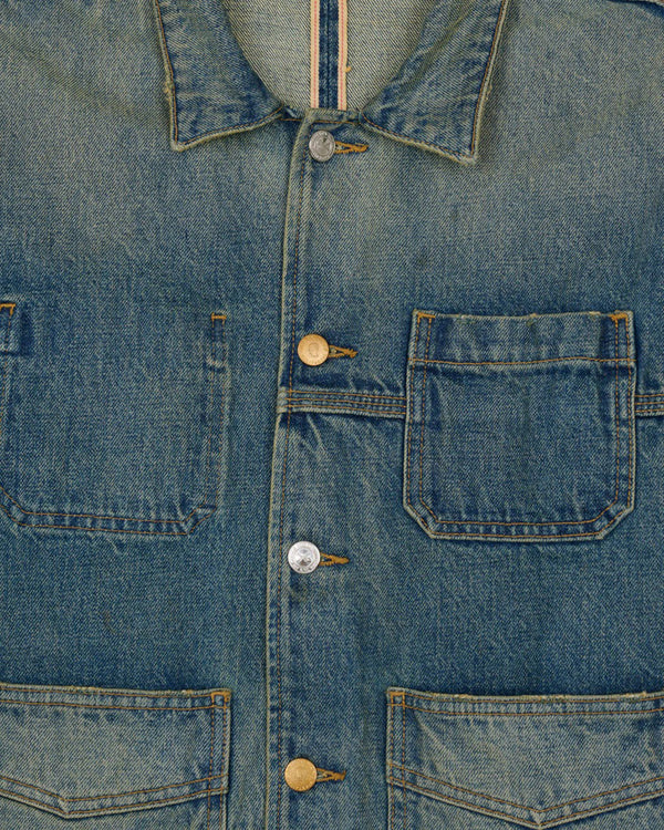Brain Dead - Men's A.P.C. Selvedge Chore Jacket - (Washed Indigo)