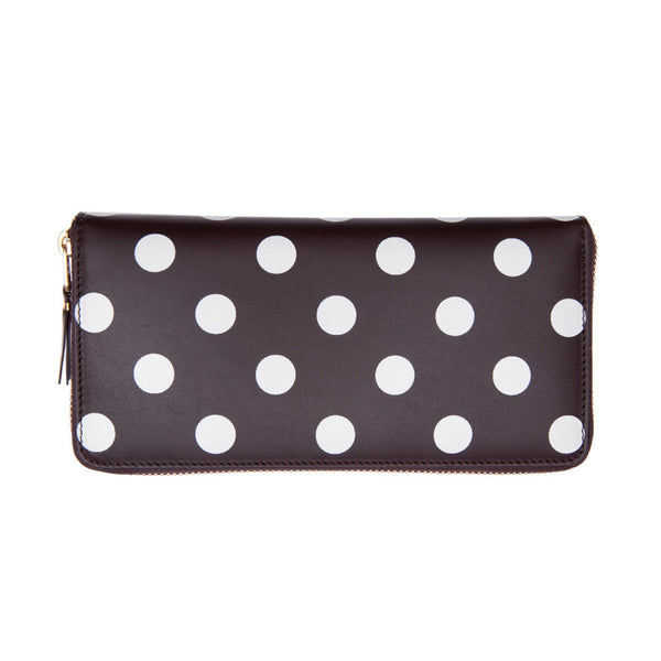 CDG Wallet - Polka Dot Printed Wallet - (Brown SA0110PD)