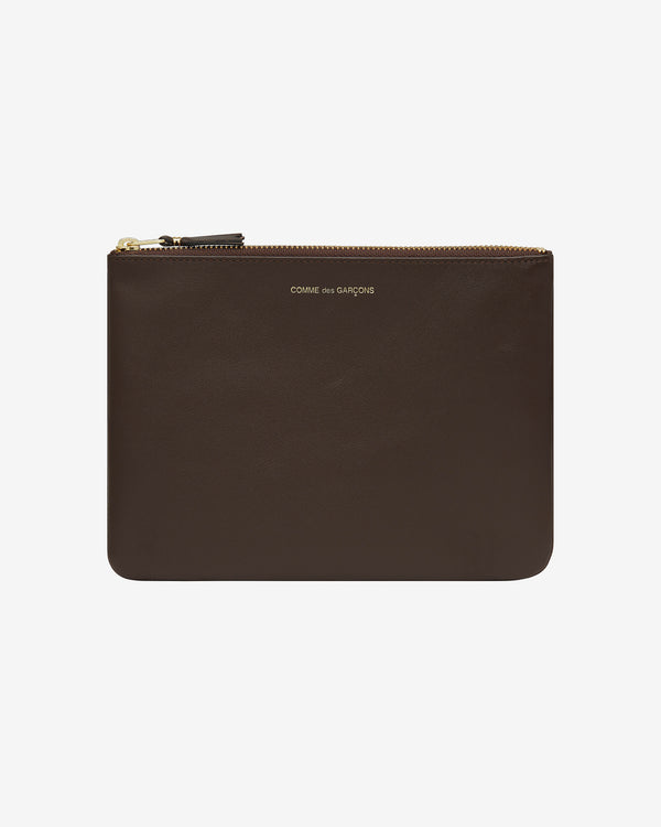CDG Wallet - Classic Leather Zip Pouch - (Brown SA5100)