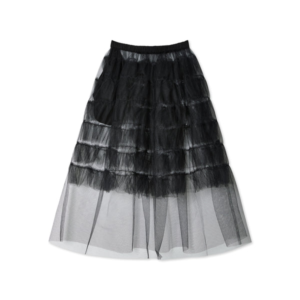 tao - Nylon Tulle Skirt - (Black/Black)