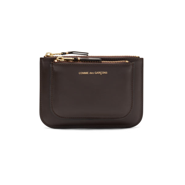 CDG Wallet - Outside Pocket Zip Pouch - (Brown SA8100)