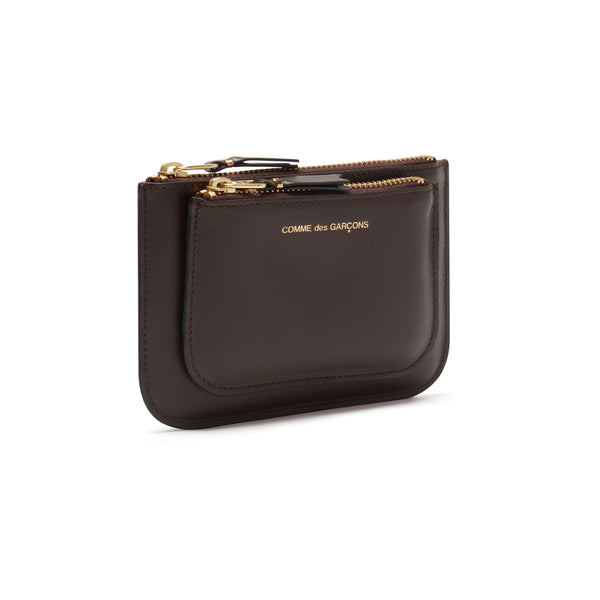 CDG Wallet - Outside Pocket Zip Pouch - (Brown SA8100)