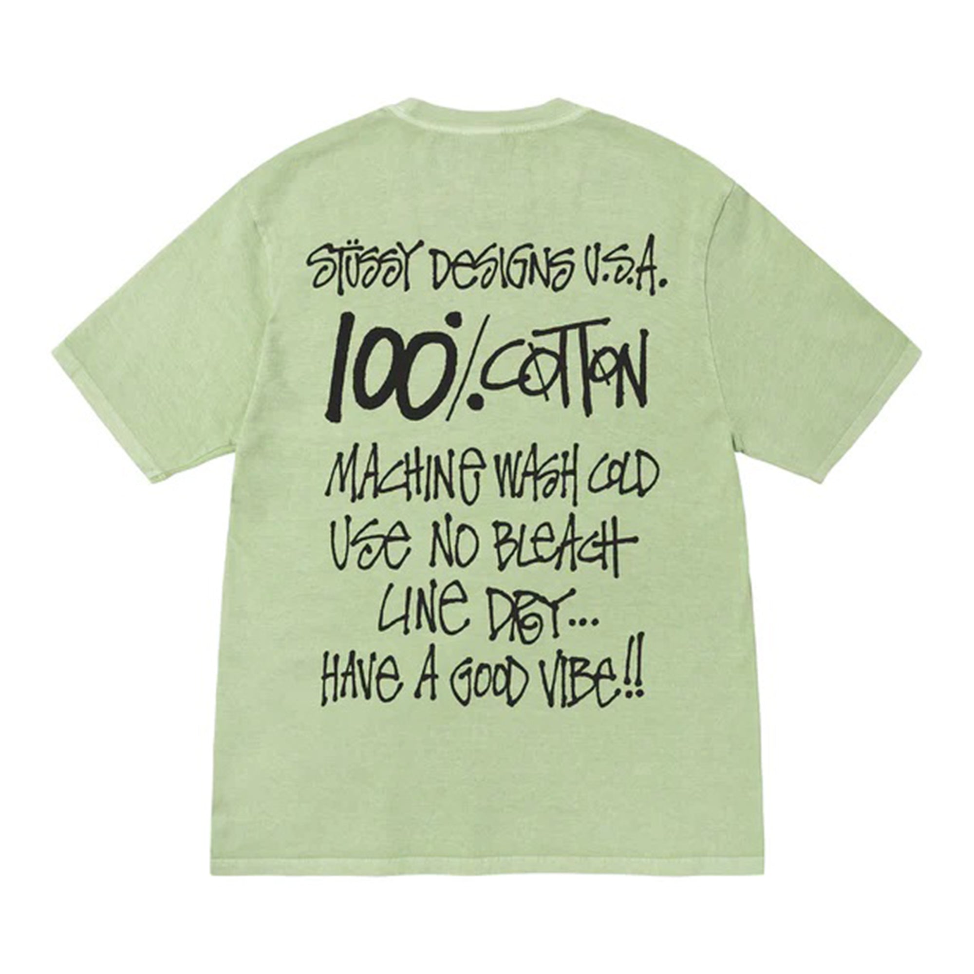 Stüssy - 100% Pig Dyed Tee - (Sage) view 2, Click to Zoom in