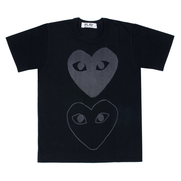 Play - Black Black Stacked Heart T-Shirt - (Black)