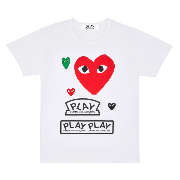 Play - Red Heart Graphic T-Shirt - (White)