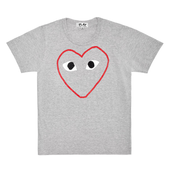 Play - Outline Heart T-Shirt - (Grey)