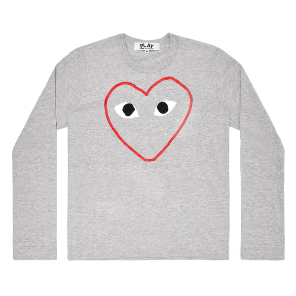 Play - Outline Heart Long Sleeve T-Shirt - (Grey)