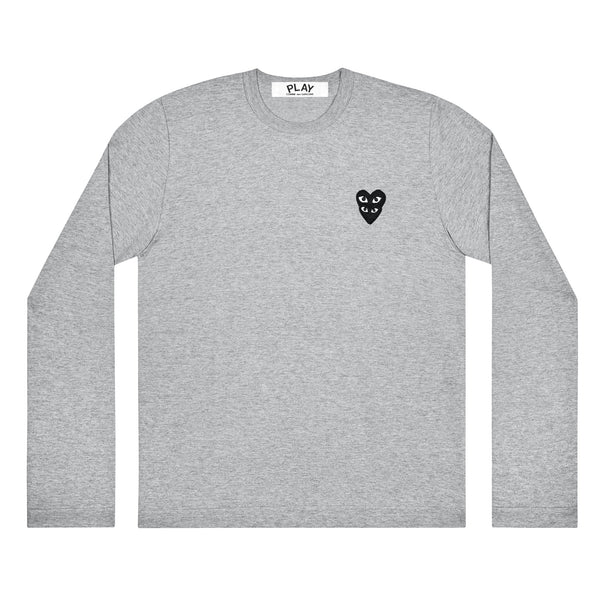 Play - Stacked Black Heart Long Sleeve T-Shirt - (Grey)