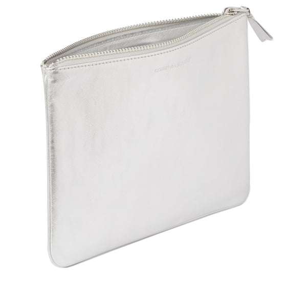 CDG Wallet - Large Zip Pouch - (Silver SA5100G)
